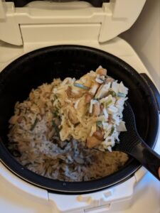 松茸ごはんの炊き上がり