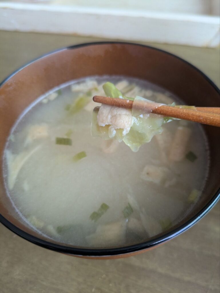 出来上がった豚汁