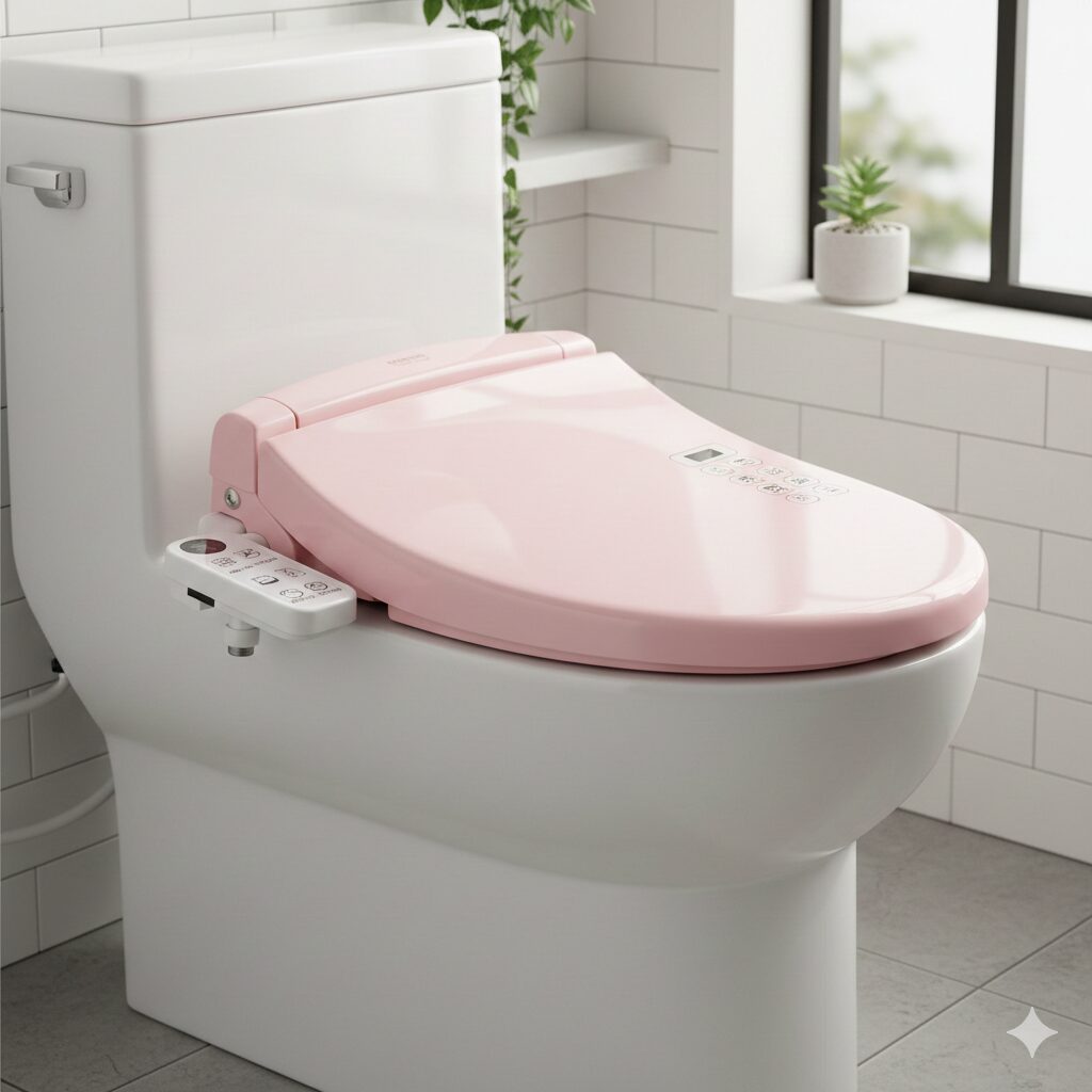 ピンクの温水便座のアイキャッチ