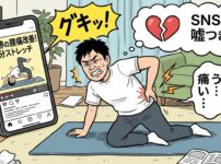 SNSの動画のストレッチを試して腰を痛める記事のアイキャッチ