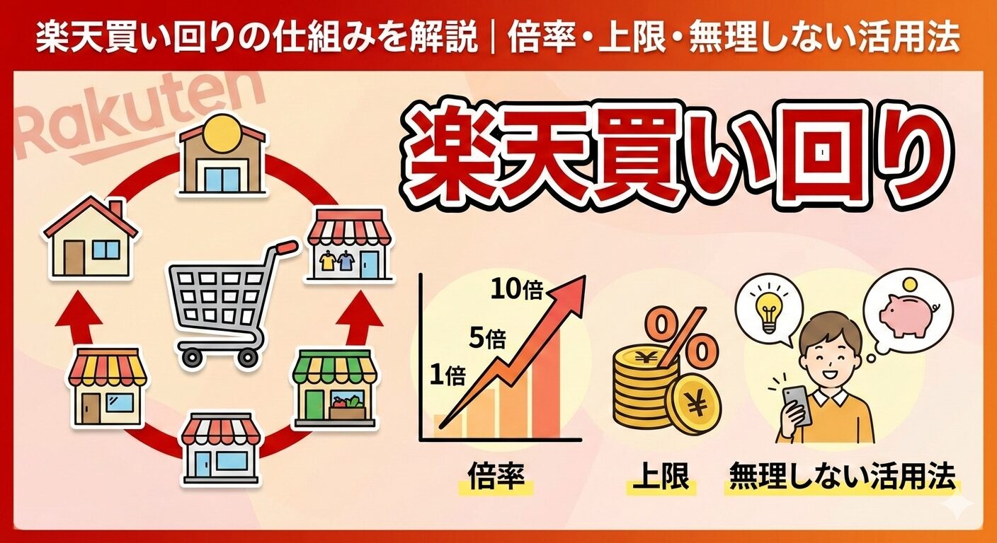 楽天買い回りの仕組みを解説｜倍率・上限・無理しない活用法のアイキャッチ