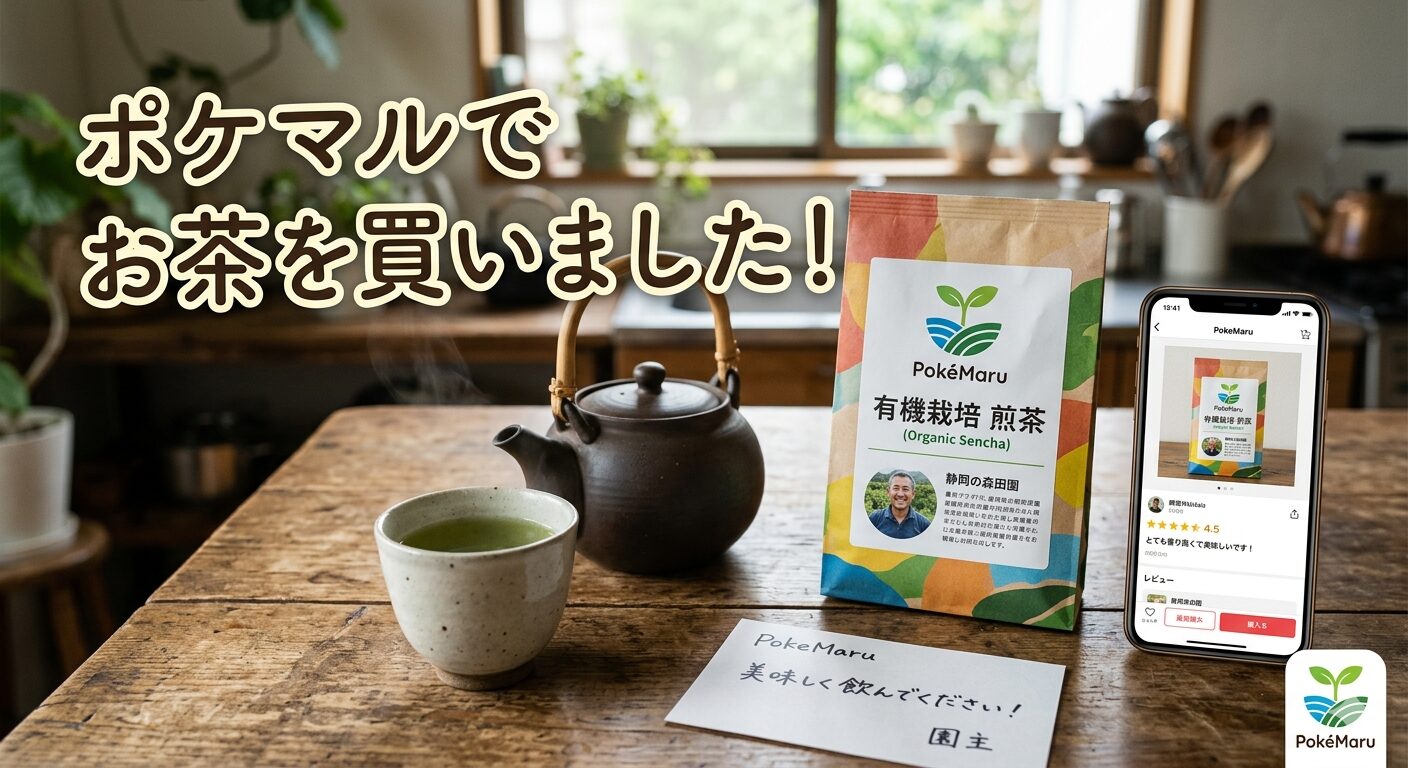 ポケマル　お茶　アイキャッチ
