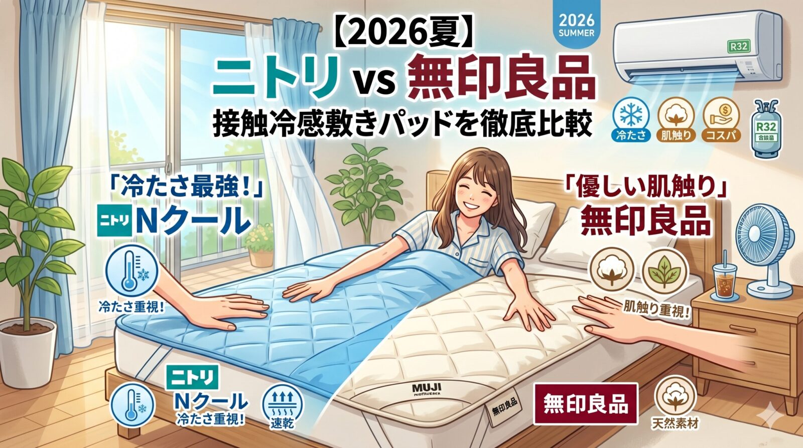 無印とニトリの冷感パッド比較